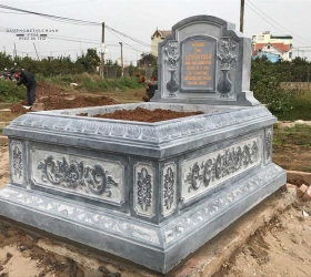 MỘ ĐÁ TAM SƠN - LÀM BẰNG ĐÁ XANH ĐEN - MẪU 02