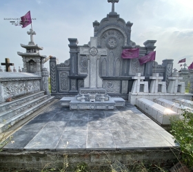 LĂNG MỘ CÔNG GIÁO - LÀM BẰNG ĐÁ XANH ĐEN - MẪU 08