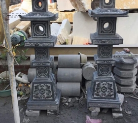 CỘT ĐÈN ĐÁ - LÀM BẰNG ĐÁ XANH ĐEN THANH HOÁ - MẪU VUÔNG