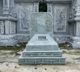 MỘ ĐÁ TAM CẤP - ĐÁ XANH RÊU - MẪU 01