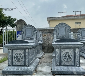 MỘ ĐÁ TAM SƠN - LÀM BẰNG ĐÁ XANH ĐEN - MẪU 03