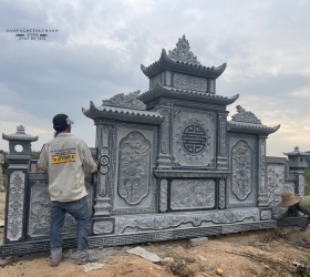 LĂNG THỜ ĐÁ - LÀM BẰNG ĐÁ XANH ĐEN THANH HOÁ - MẪU 04