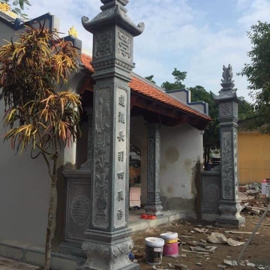 CỘT ĐỒNG TRỤ - ĐÁ XANH RÊU - MẪU 01