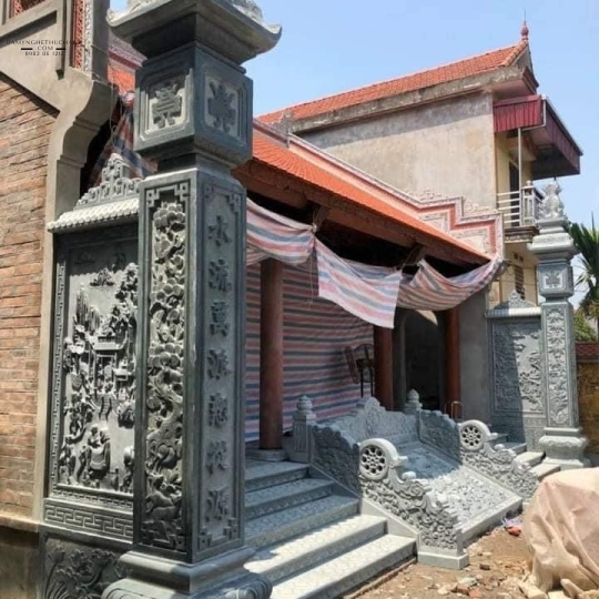 CỘT ĐỒNG TRỤ - ĐÁ XANH RÊU - MẪU 01