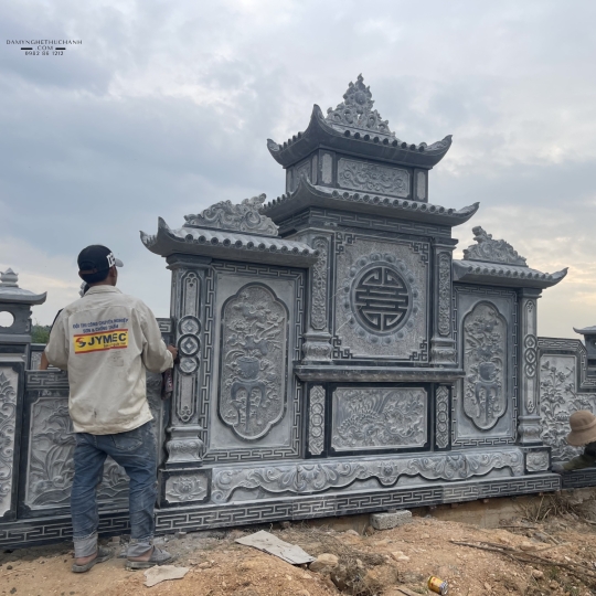 LĂNG THỜ ĐÁ - LÀM BẰNG ĐÁ XANH ĐEN THANH HOÁ - MẪU 04