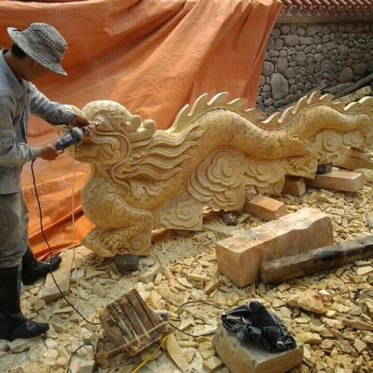 RỒNG ĐÁ - LÀM BẰNG ĐÁ VÀNG - MẪU 01
